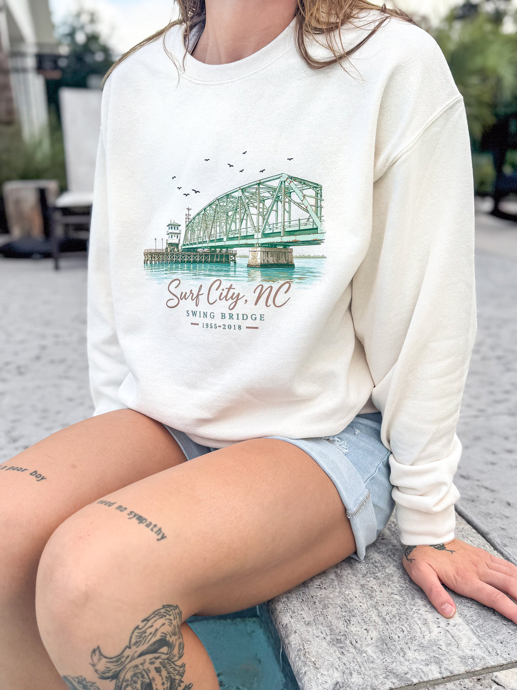 Surf City Swing Bridge Crew Neck