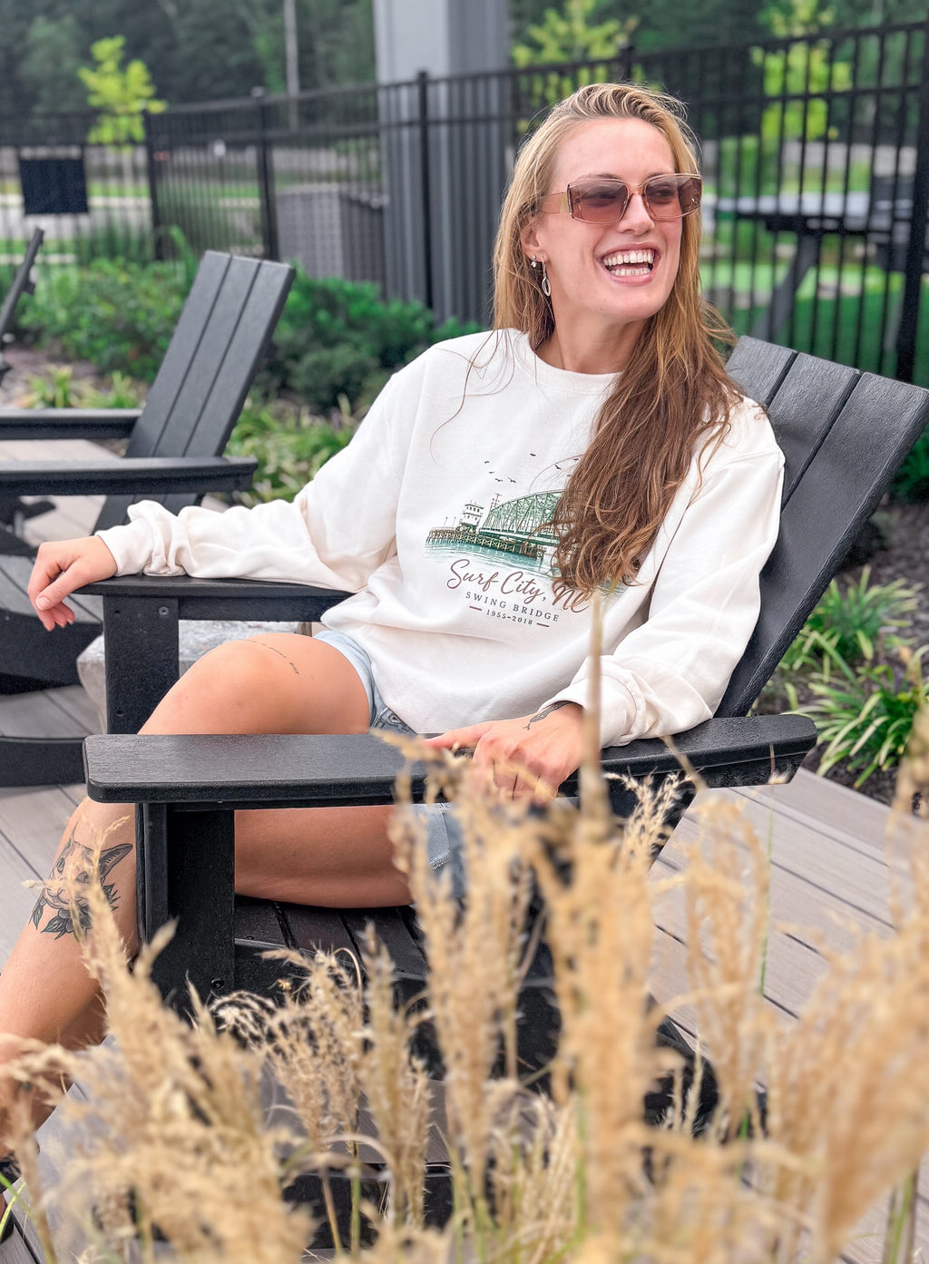 Surf City Swing Bridge Crew Neck