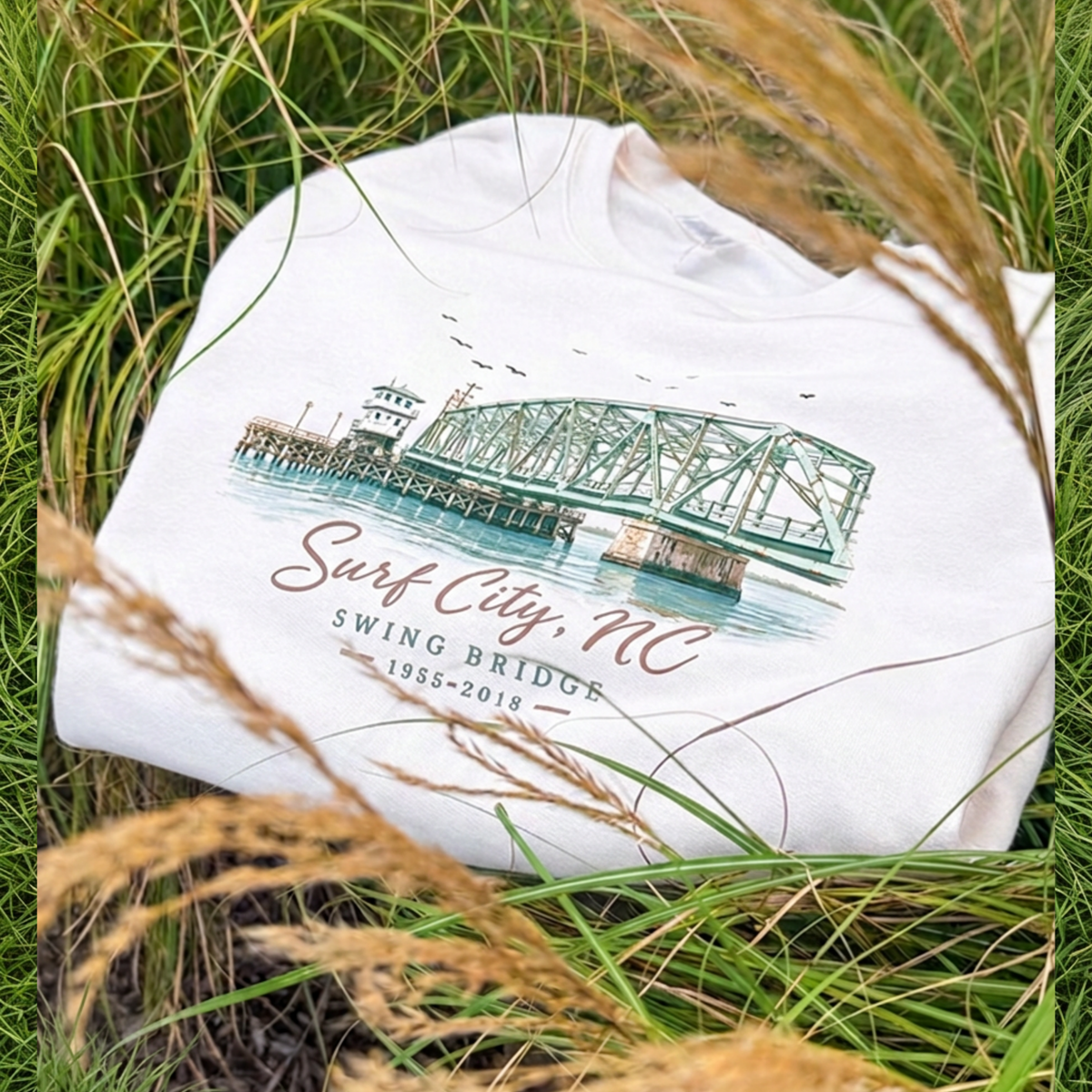 Surf City Swing Bridge Crew Neck